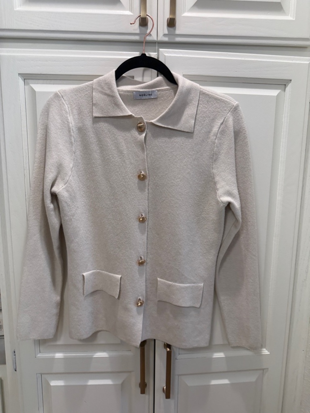 Cream Button-Front Knit Cardigan NOELINE
